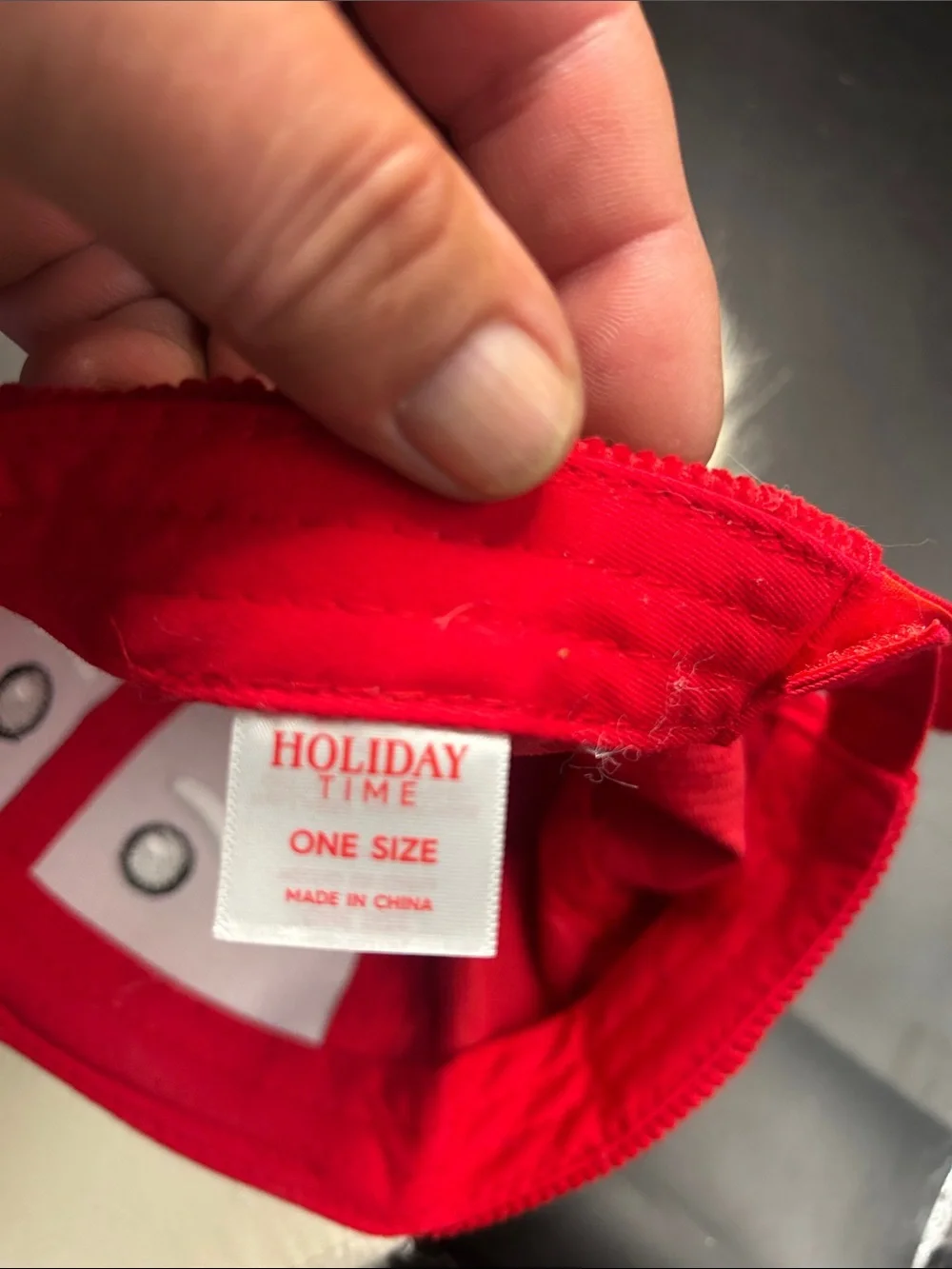 Holiday Time Kids Santa Pom-Pom Beanie Hat - Red & Cream